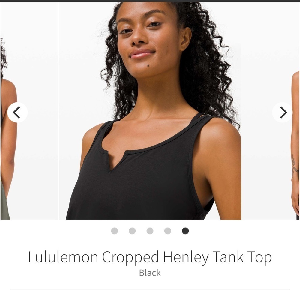 Lululemon Cropped Henley Tank Top Black